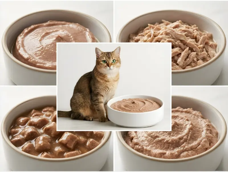 Specialized hairball control wet cat food varieties featuring high-fiber recipes to reduce shedding and hairball